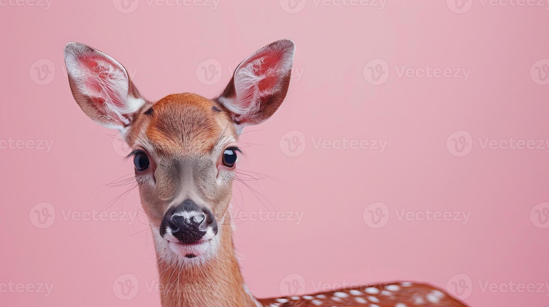 ai generado un ciervo en un pastel rosado antecedentes foto