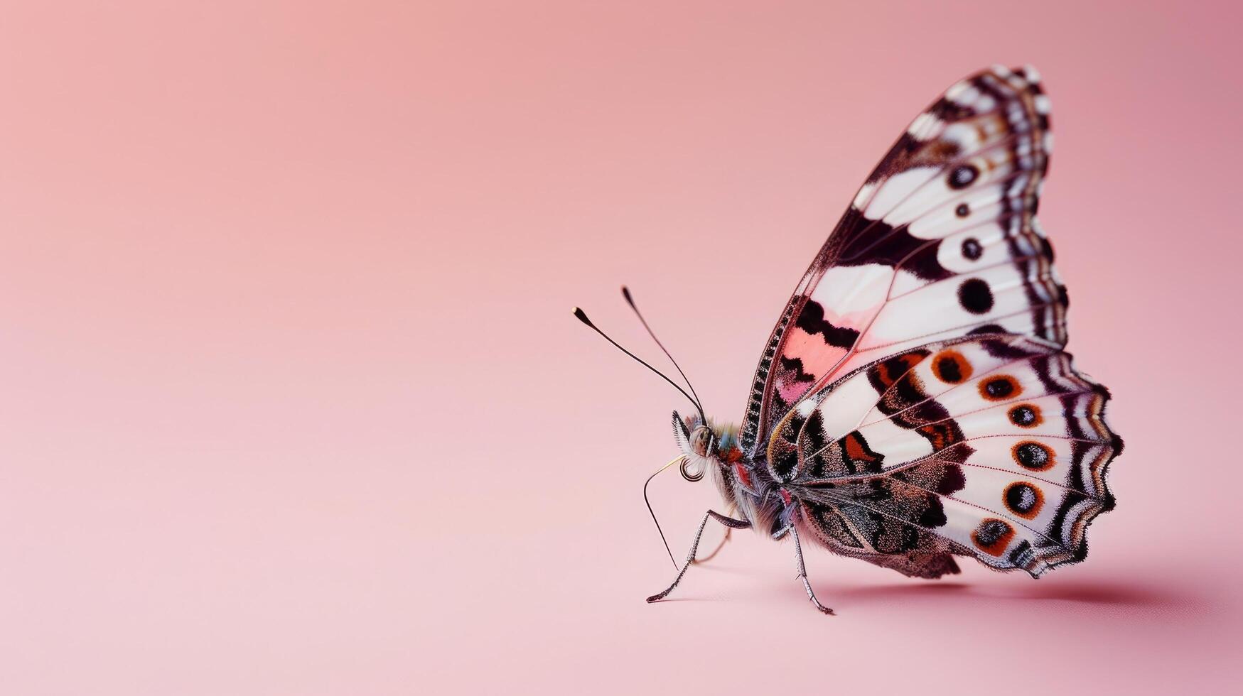 ai generado un linda mariposa en un pastel antecedentes foto