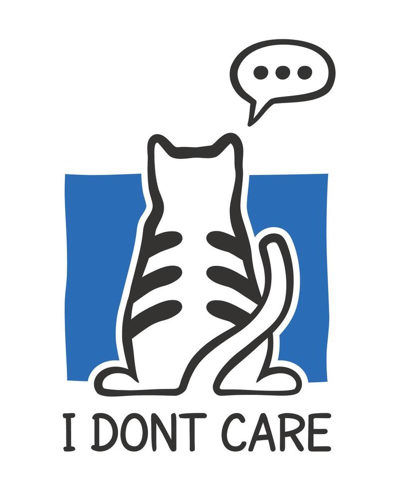 linda gato dibujos animados ilustración con humor tipografía diseño adecuado para huellas dactilares. vector