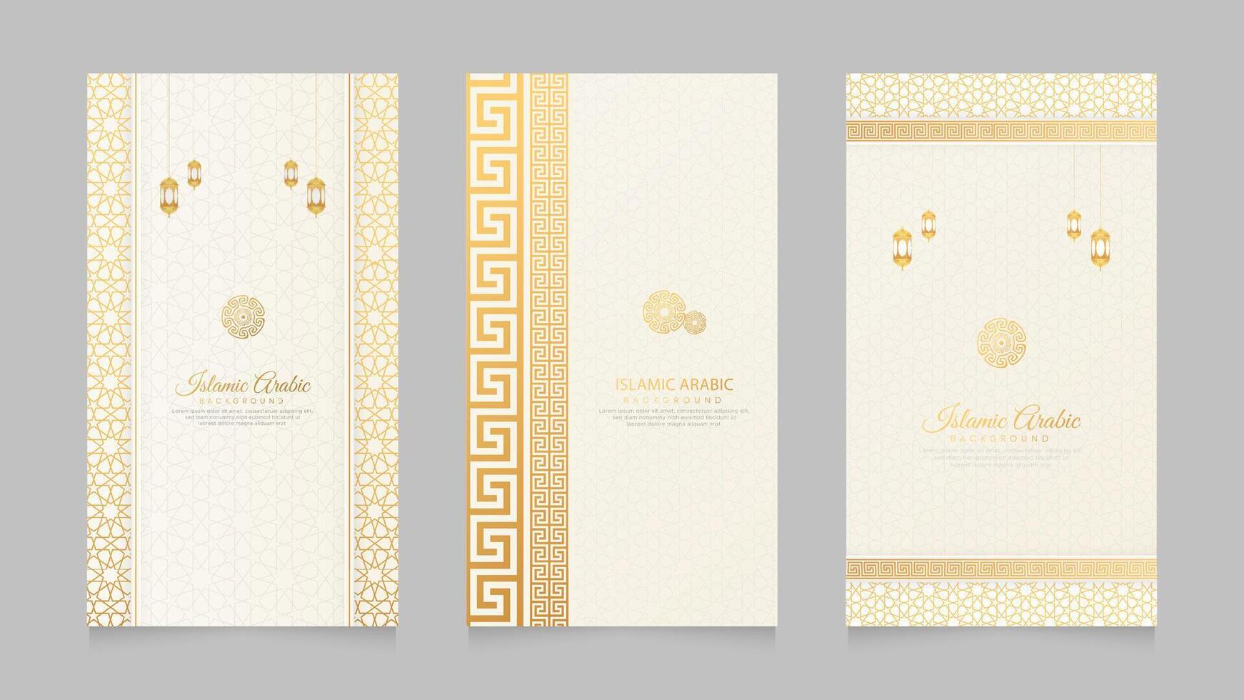 Eid Mubarak and Ramadan Kareem Islamic Realistic Social Media Stories Collection Template vector