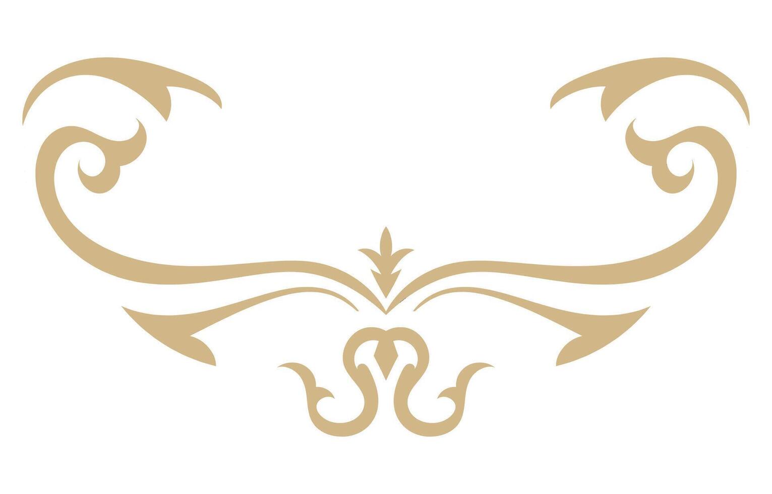 Golden abstract vintage curves for border lines Graphic elements vector