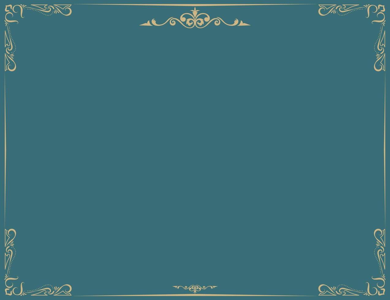 Vintage frame lines and border with corners on elegant blue background for cards. vector