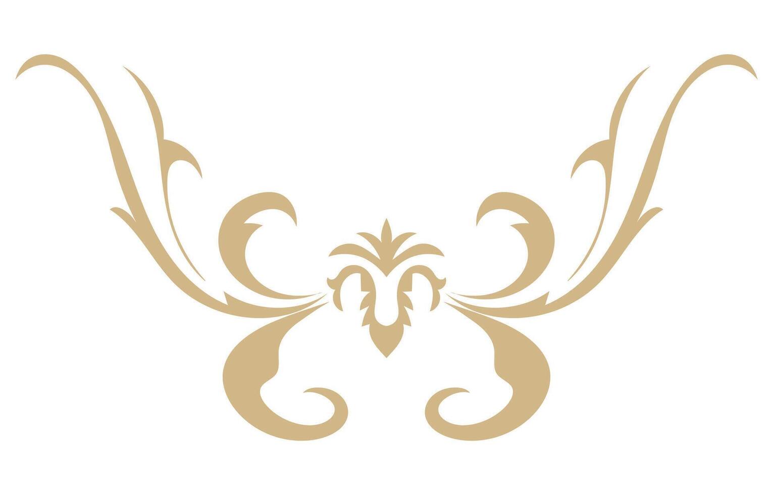 Golden abstract vintage curves for border lines Graphic elements vector