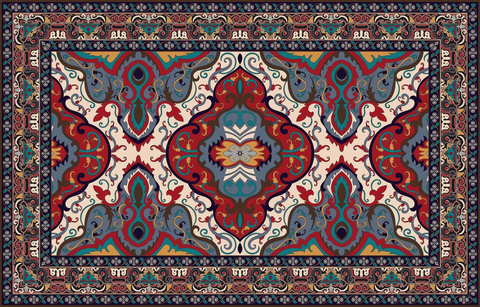 Persian rug traditional design, tribal texture. Easy to edit and change colors. carpet vector