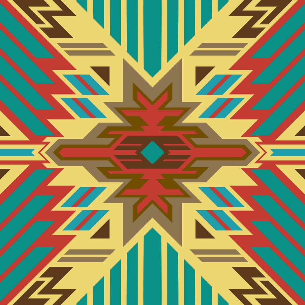 Aztec, Navajo geometric seamless pattern. Native American Southwest print. Ethnic design wallpaper, fabric, cover, textile, rug, blanket. vector