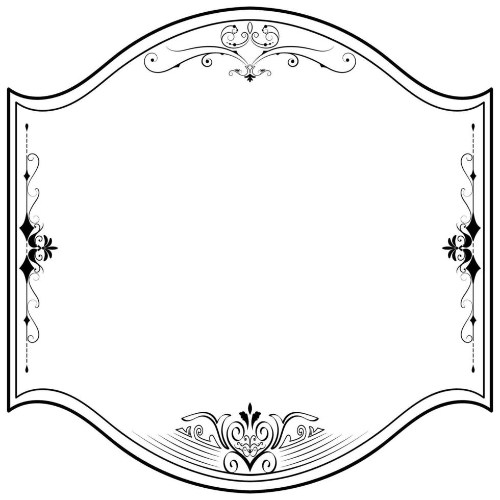 The frame is decorated with a vintage pattern. vector