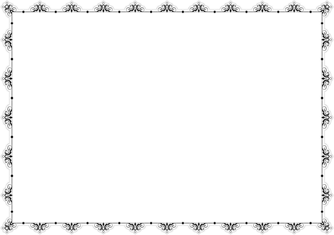 A5 frame, black vintage lines on a white background. vector