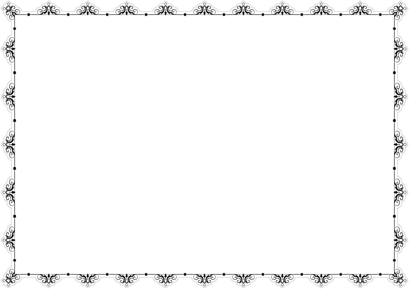 A5 frame, black vintage lines on a white background. vector