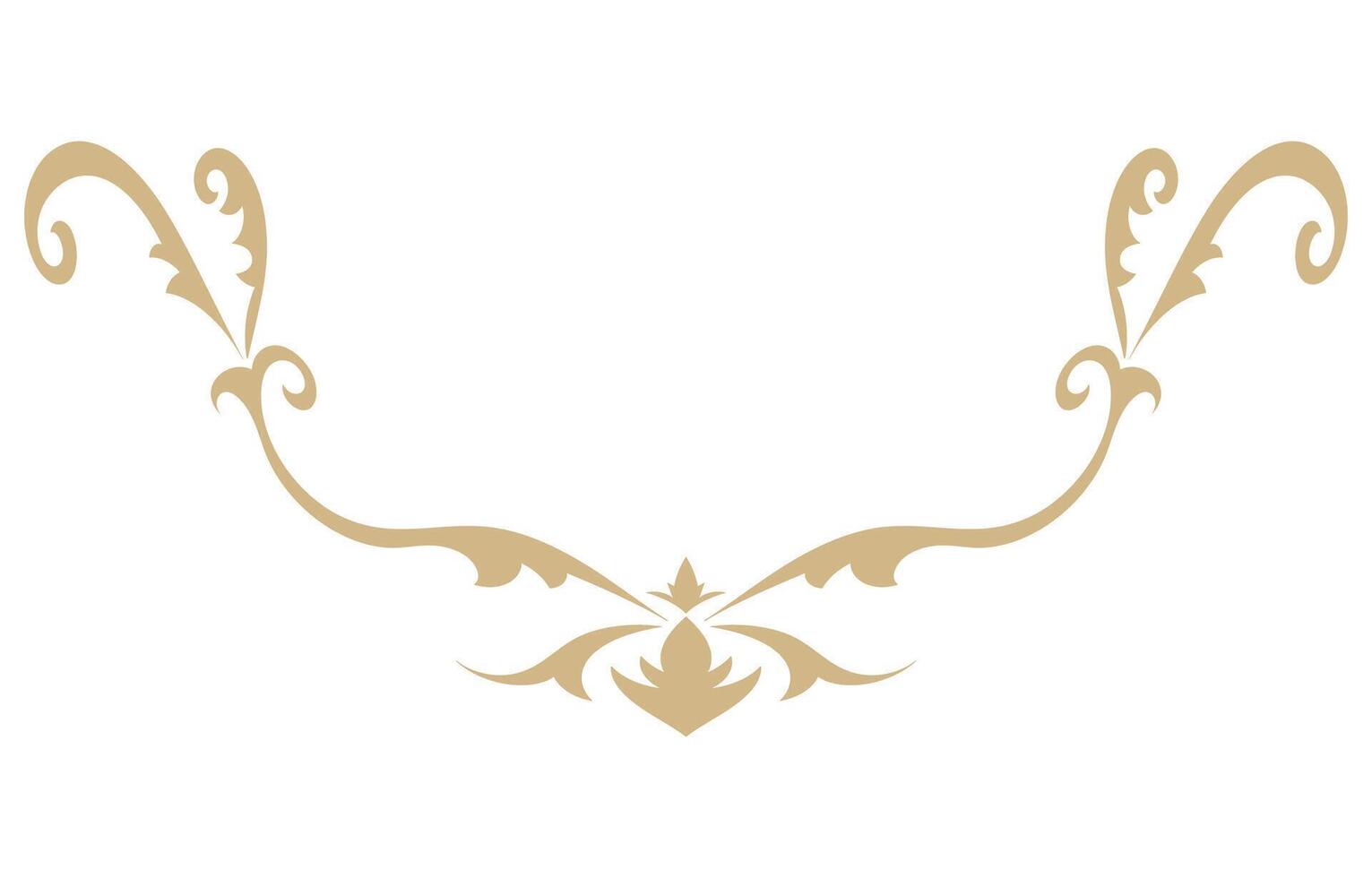 Golden abstract vintage curves for border lines Graphic elements vector