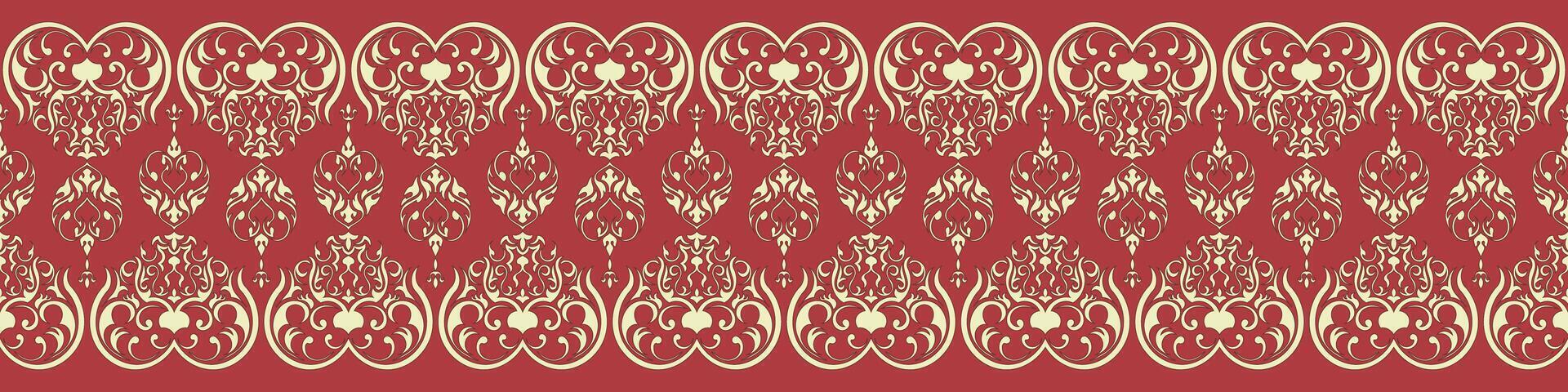 abstract pattern Vintage golden lines on a red carpet background. vector