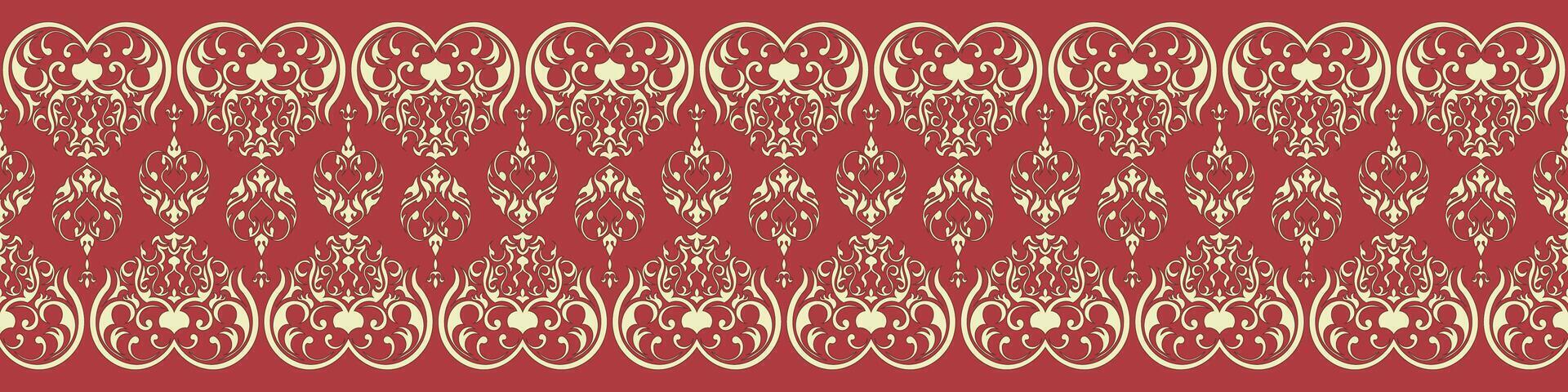 abstract pattern Vintage golden lines on a red carpet background. vector