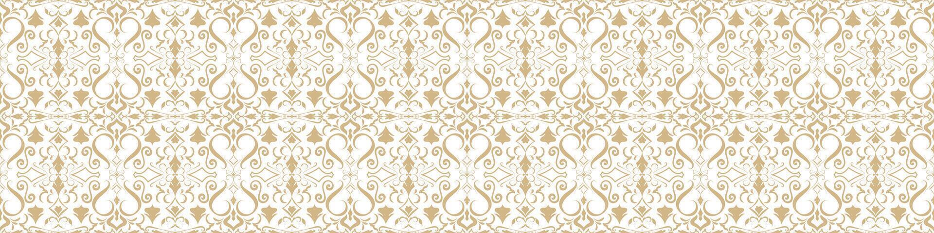 Golden abstract seamless pattern of wallpaper and fabric background. vector