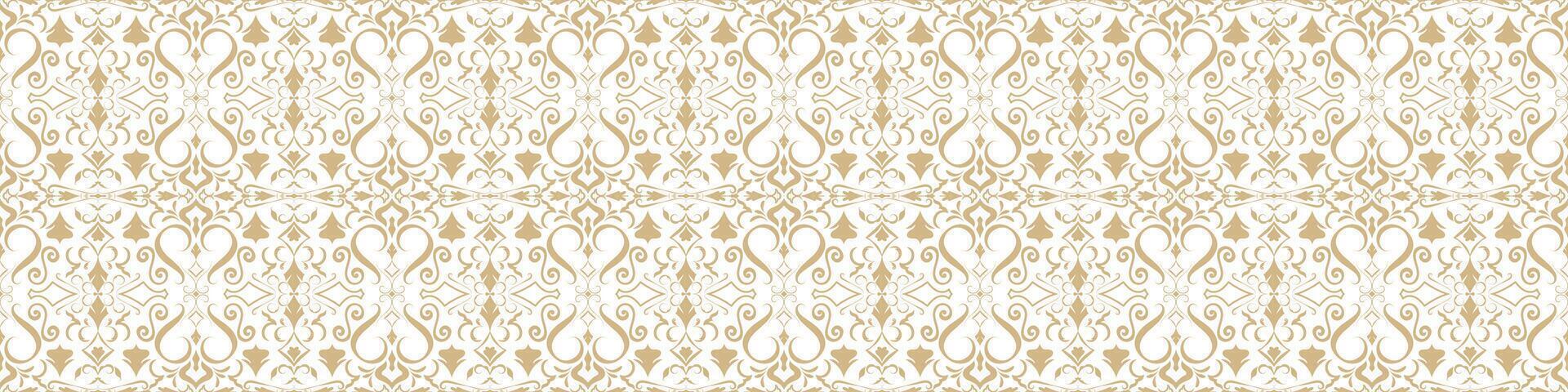 Golden abstract seamless pattern of wallpaper and fabric background. vector