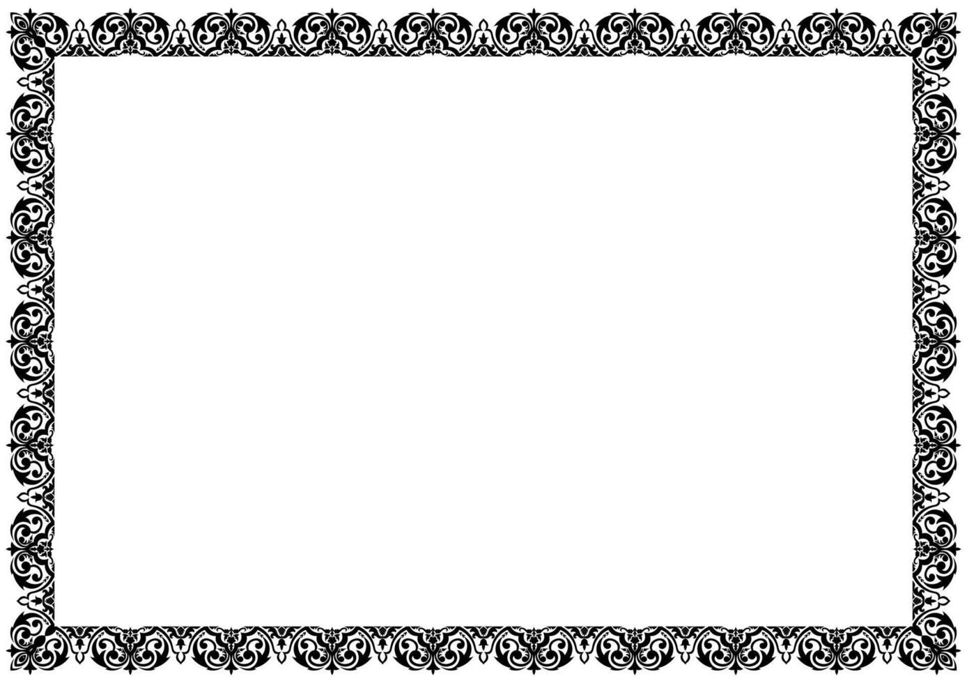 A5 frame, black vintage lines on a white background. vector