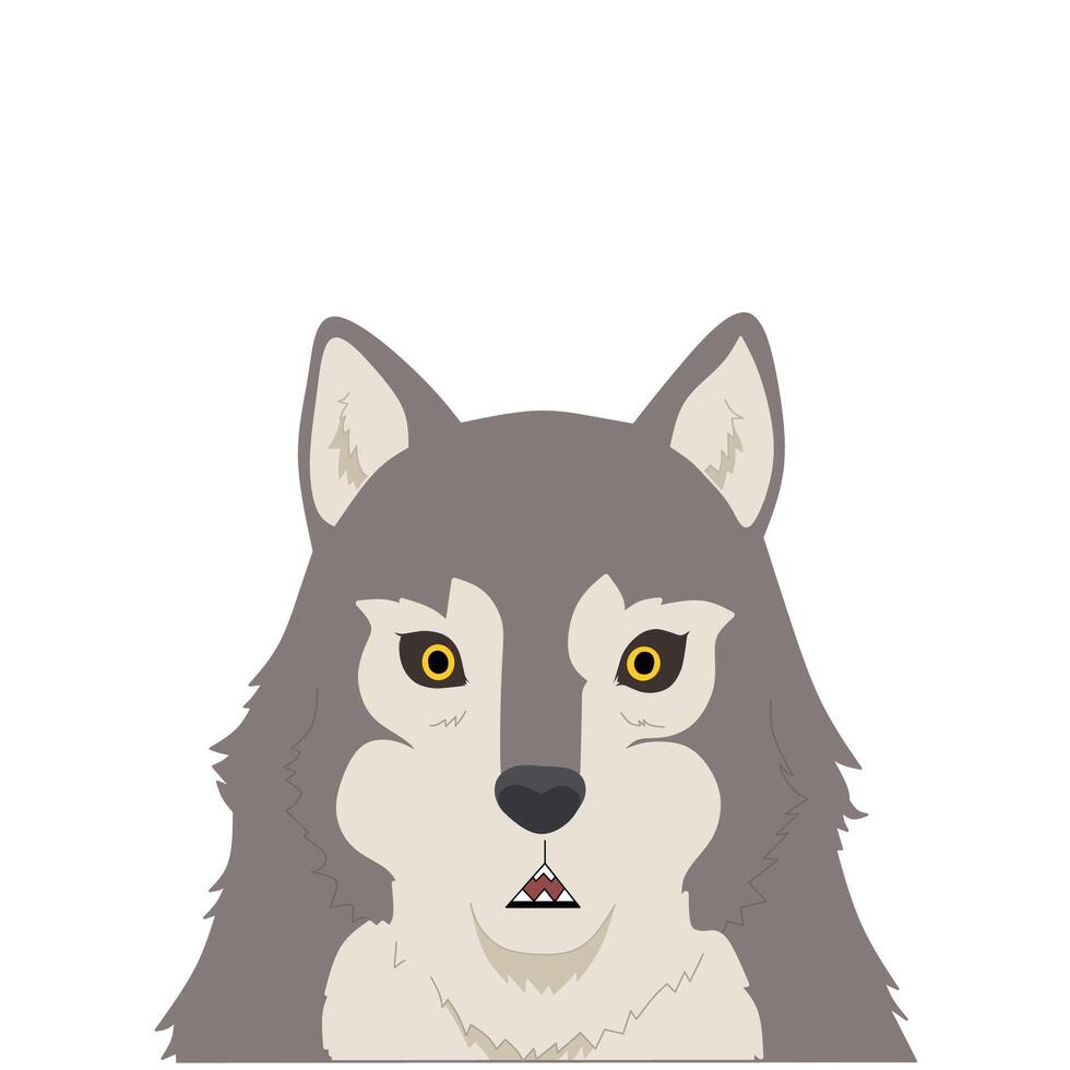 Cartoon wolf illustration Eps vector