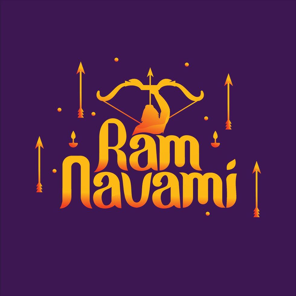 Premium illustration lettering for Ram Navami Day greetings vector