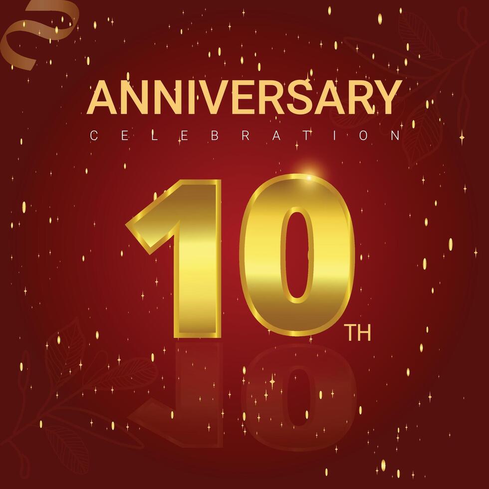 Golden elements anniversary background and Gradient anniversary or birthday card vector