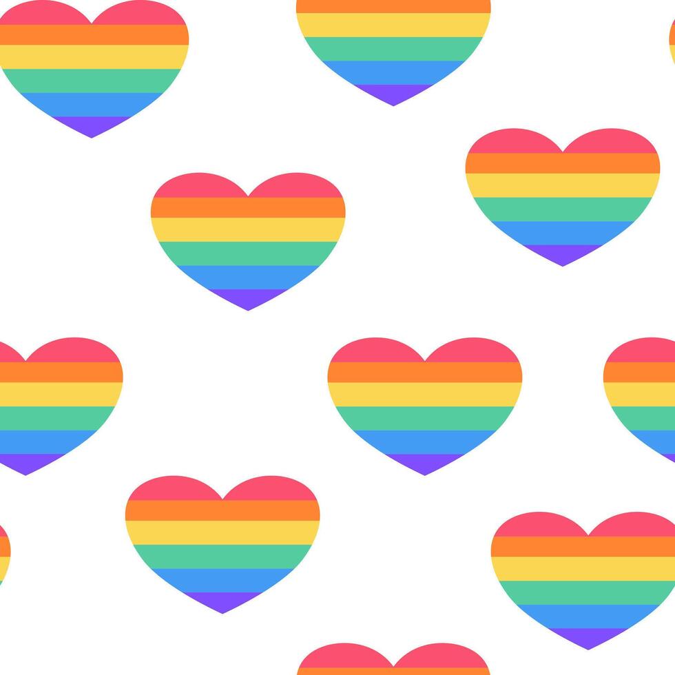 LGBT seamless pattern. Symbol of the LGBT community. LGBT pride or Rainbow elements. LGBT flag or Rainbow flag. Hand drawn illustration vector
