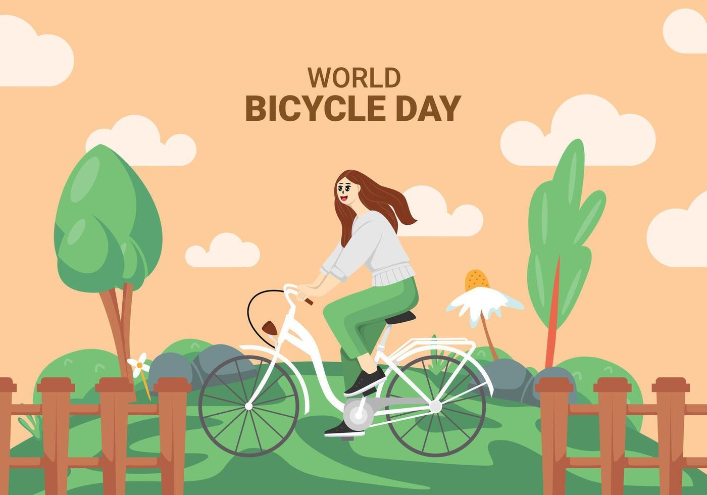 World bicycle day background illustration vector