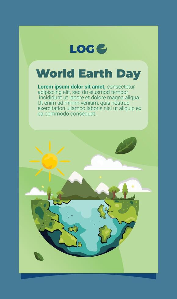 story social media for earth day hand drawn illustration vector