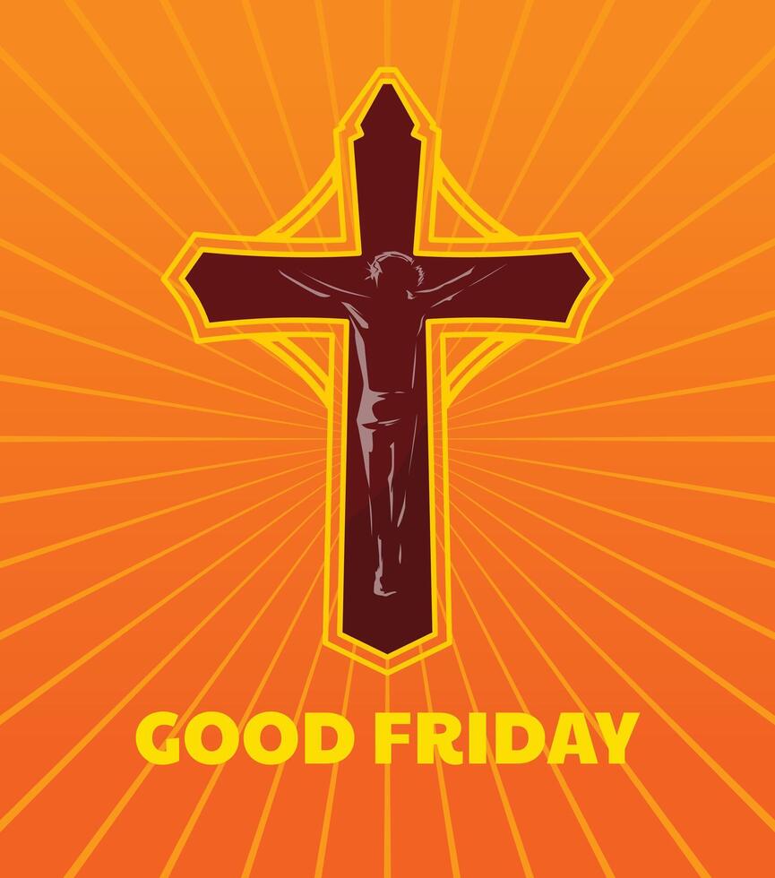 jesus cross good friday illustration poster vector