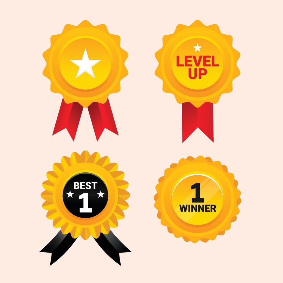 set stickers for the best award certificate vector