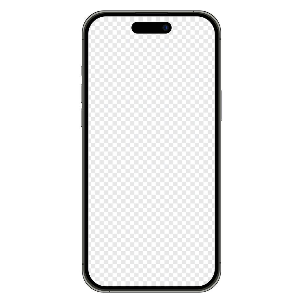 Mockup of iphone 15 pro max. Mockup screen front view iphone. Smartphone mockup with blank screen vector