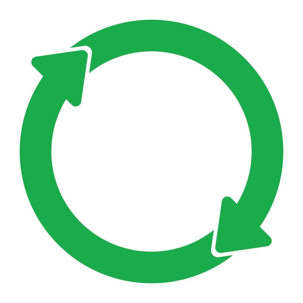 Recycle symbol icon. Green recycle or recycling arrows icon. recycle sign vector