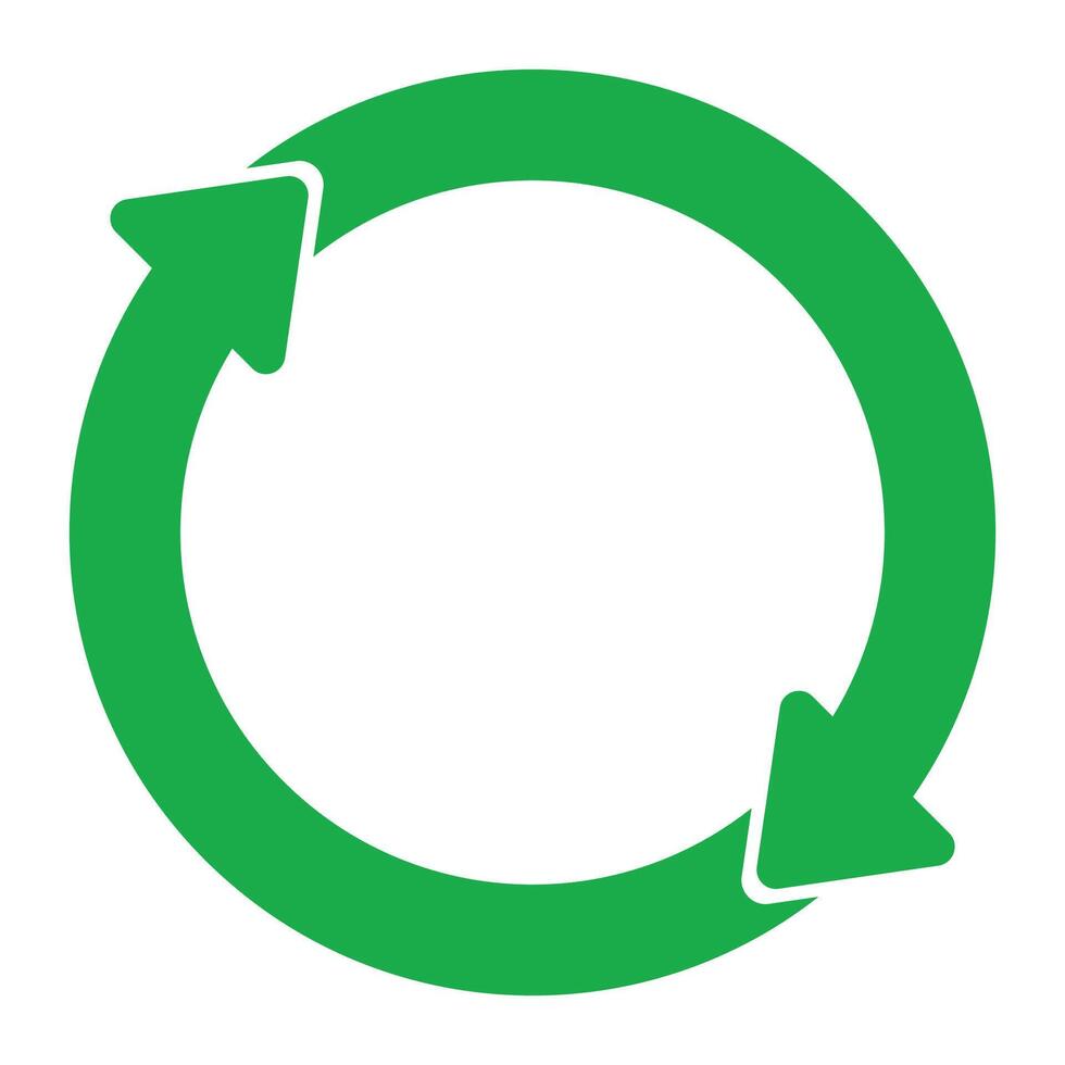 Recycle symbol icon. Green recycle or recycling arrows icon. recycle sign vector