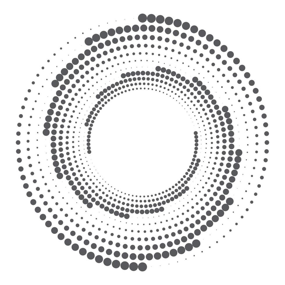 Halftone circular dotted frame. Round dotted frame. rotating dotted circles design. Round border icon. Round logo vector