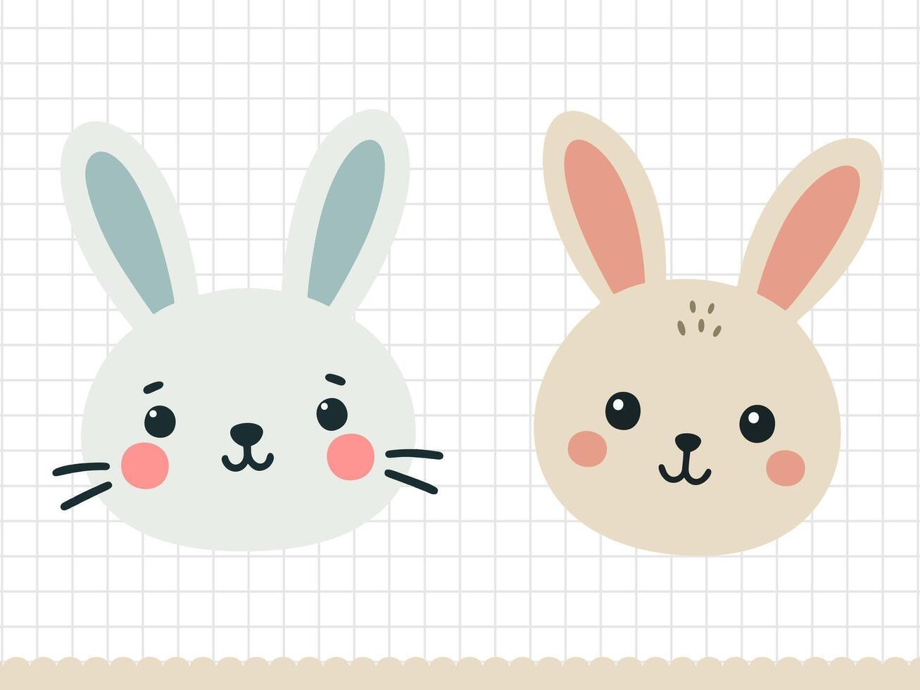 Doodle rabbit. Little bunny in cartoon style. illustration. vector