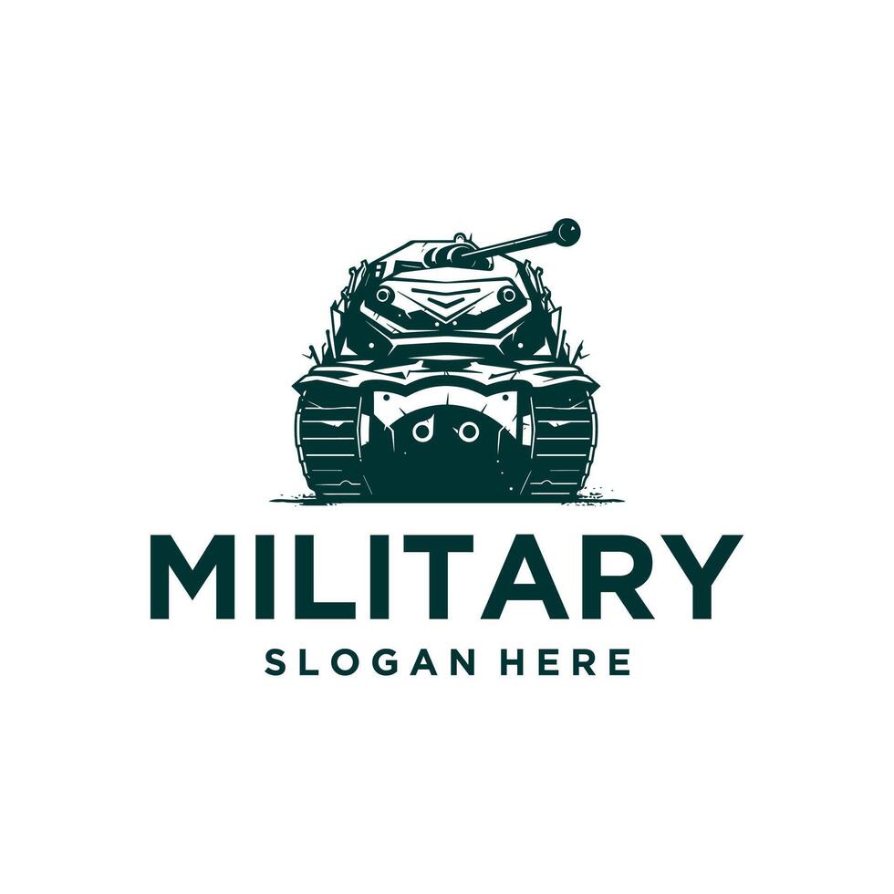 militar tanque logo ilustración vector