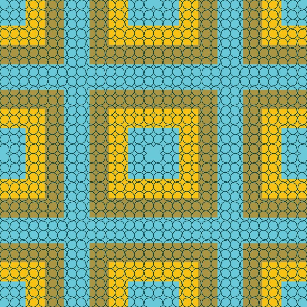 , seamless, geometric, symmetrical, modern style pattern of colorful squares and dark green gird on it. vector