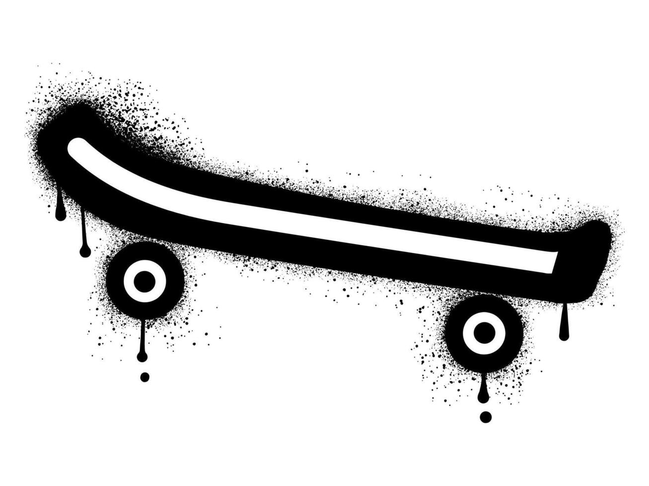 Skateboard graffiti drawn with black spray paint vector