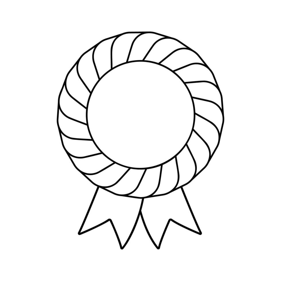 línea medalla icono . blanco modelo para decoración. contorno ilustración aislado en blanco antecedentes. vector