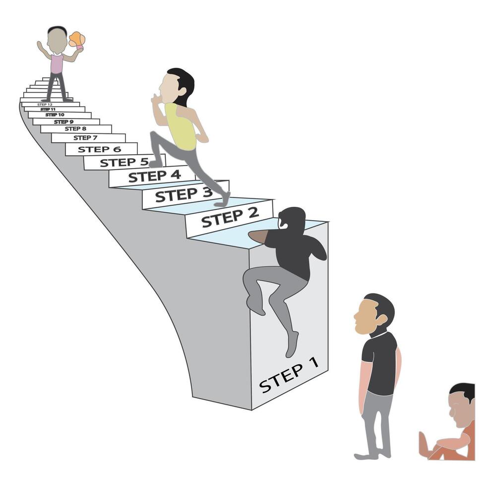 Successful Stair illustration eps vector