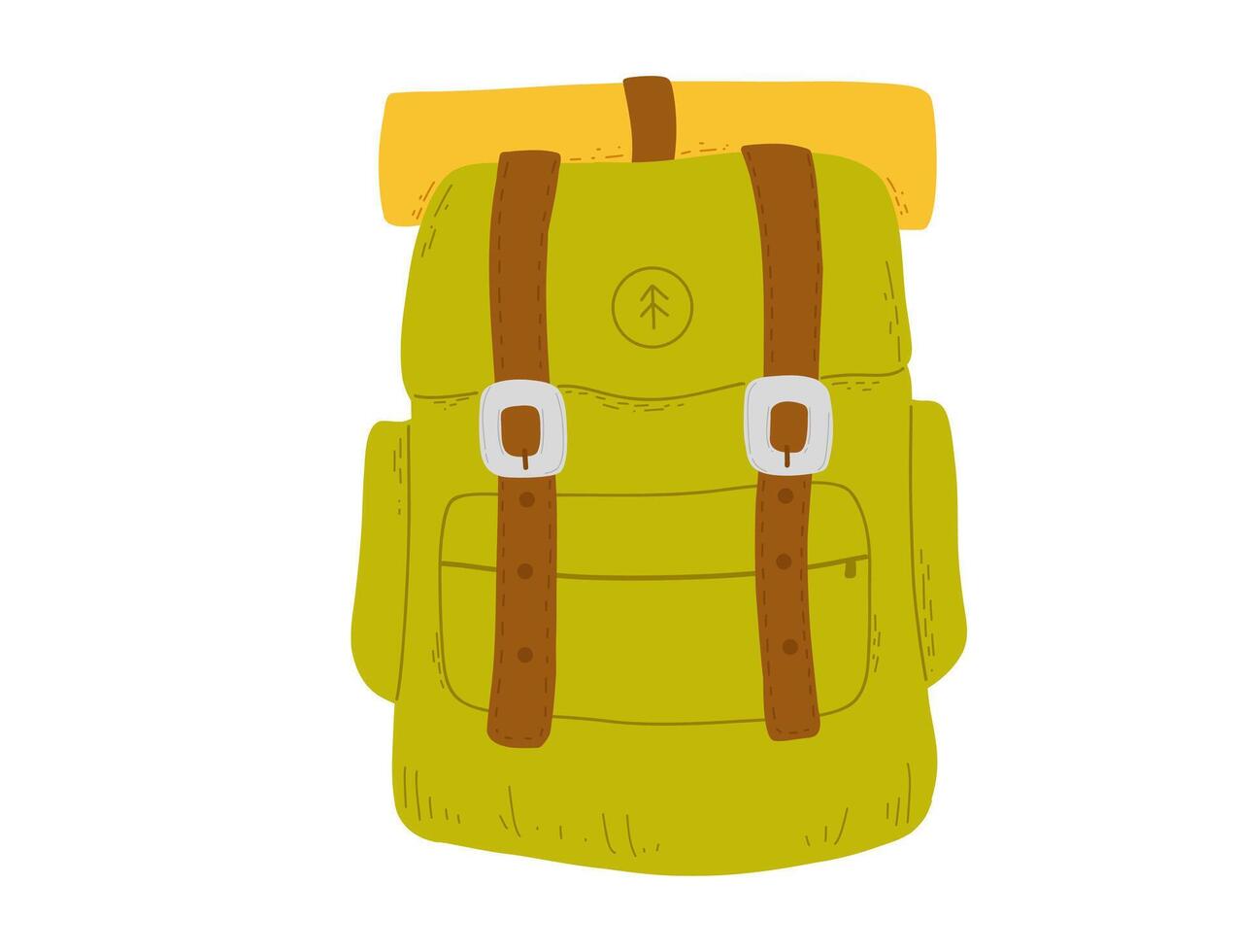 flat hiking backpack isolated on white vector