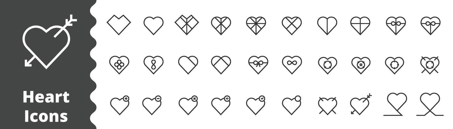 corazón línea icono ilustración vector