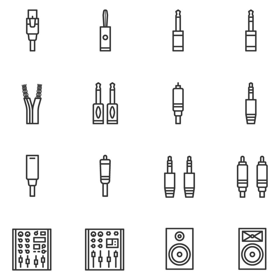 Audio Speaker Icon , Cable, Mixer, Music, Jack Plug vector