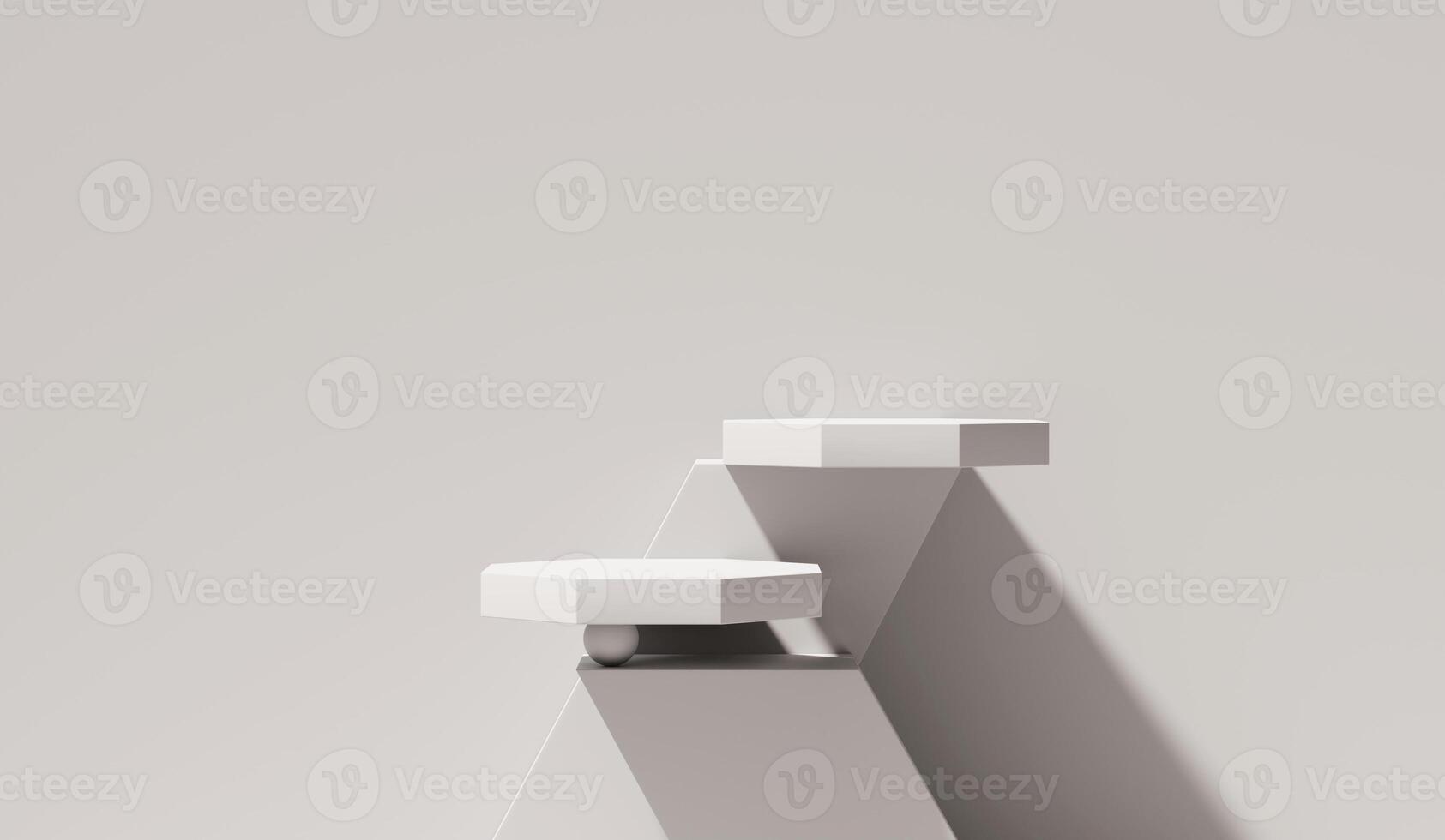 escaparate de podio de plataforma blanca abstracta para exhibición de productos 3d renderizado foto