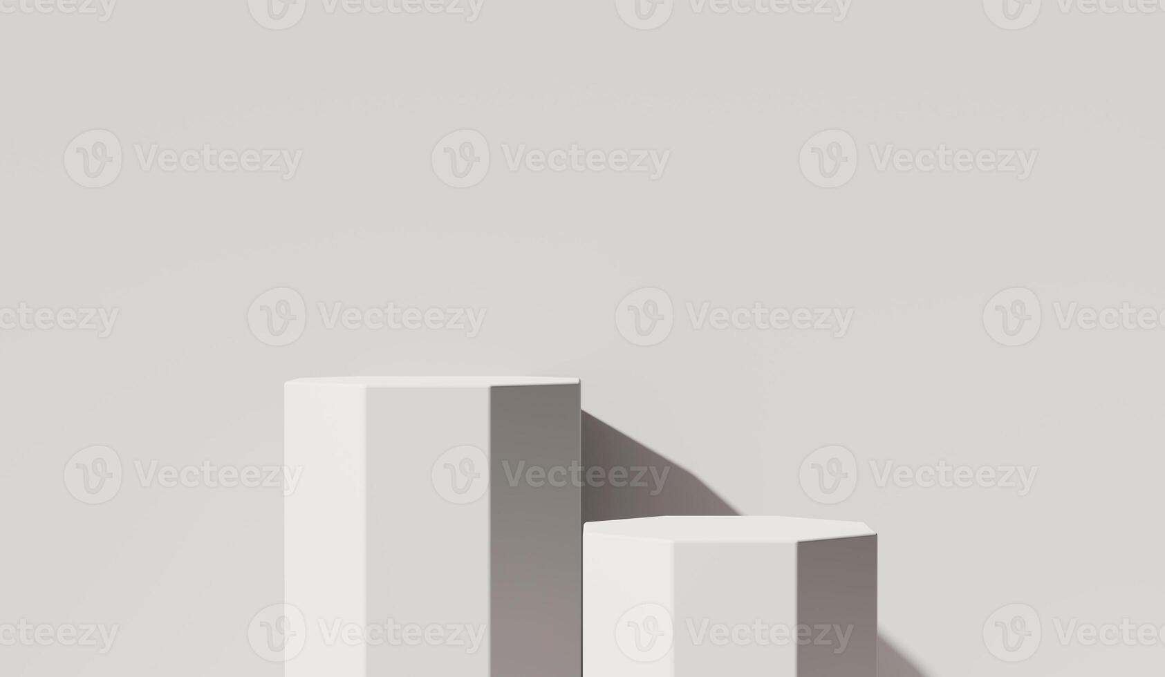 Abstract white platform podium showcase for product display 3d rendering photo