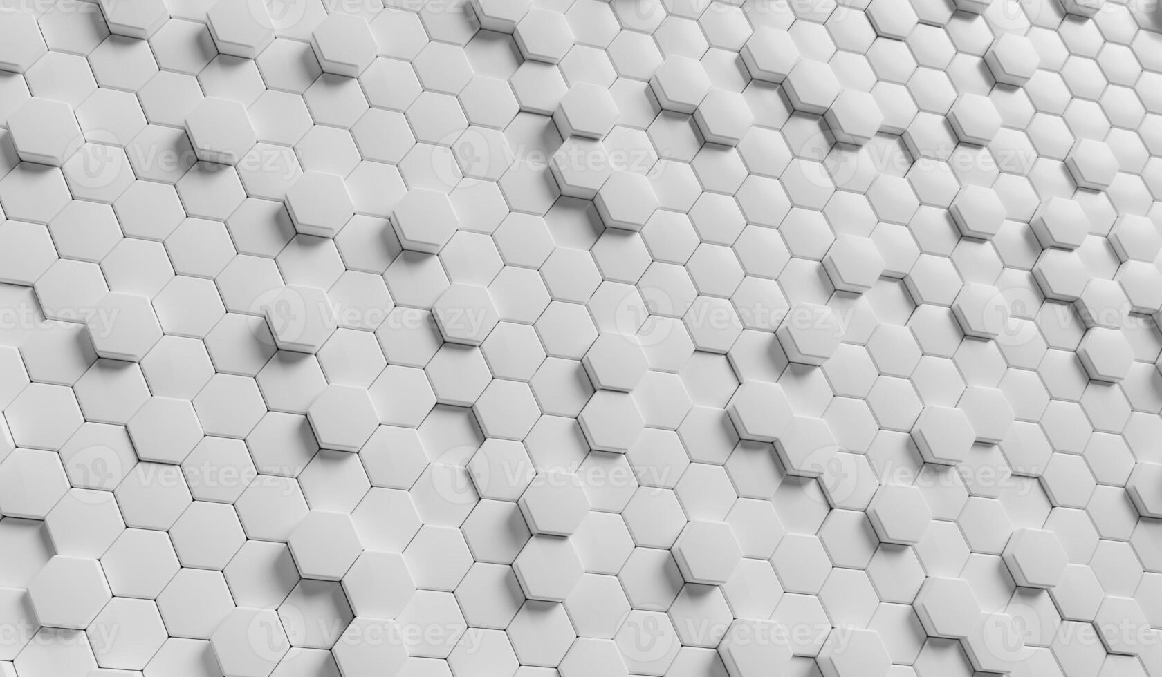 Abstract White hexagon array background 3d rendering photo