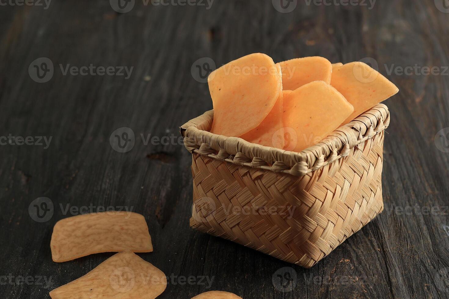 Raw Shrimp Crackers or Kerupuk Udang Mentah photo