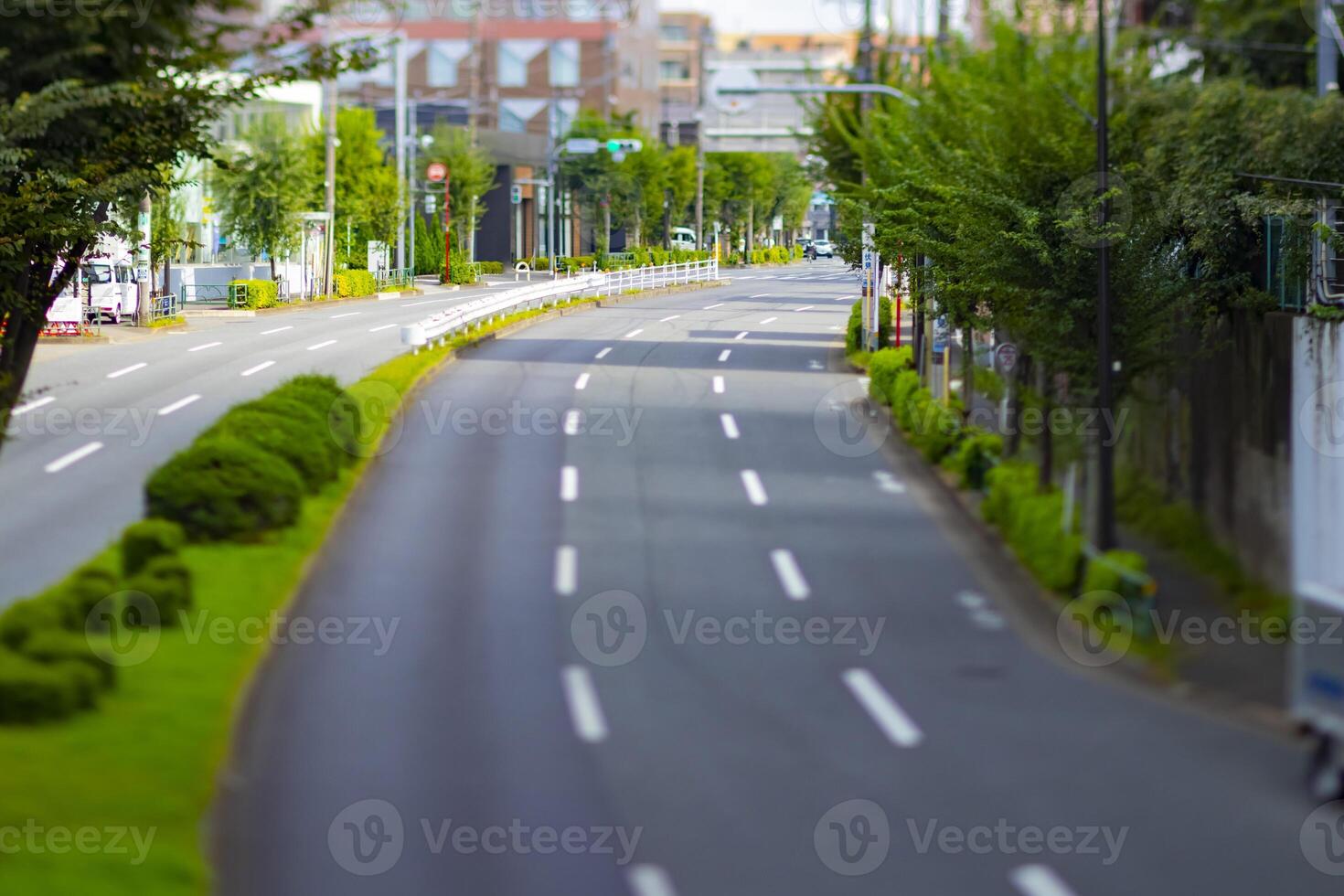 un vacío miniatura urbano calle en tokio foto