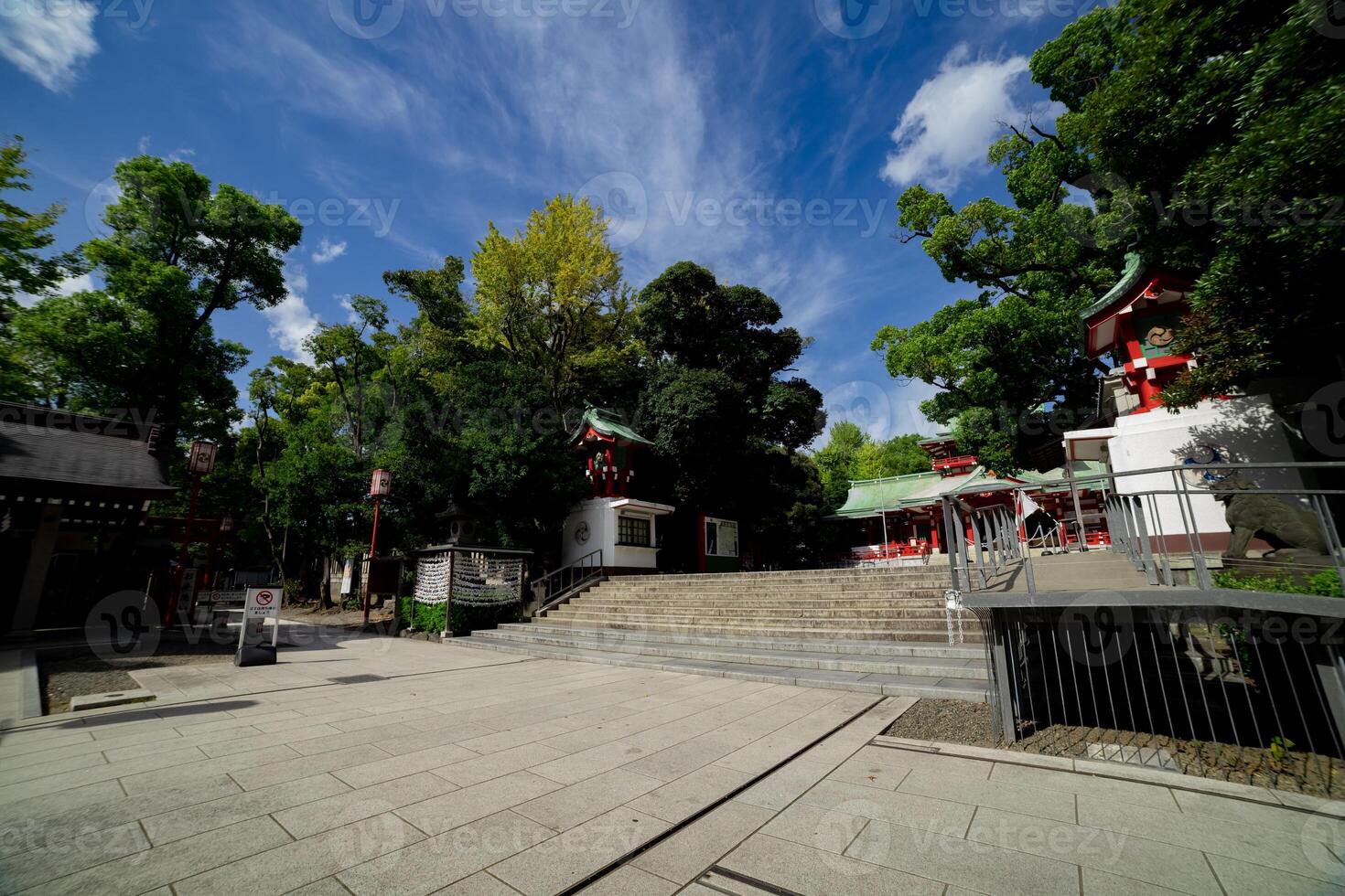 Main temple at Tomioka Shrine super wide shot photo