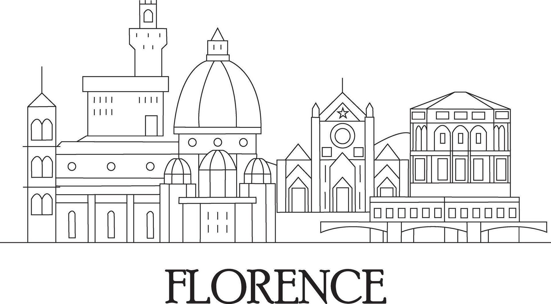 Florence City Line Draw vector