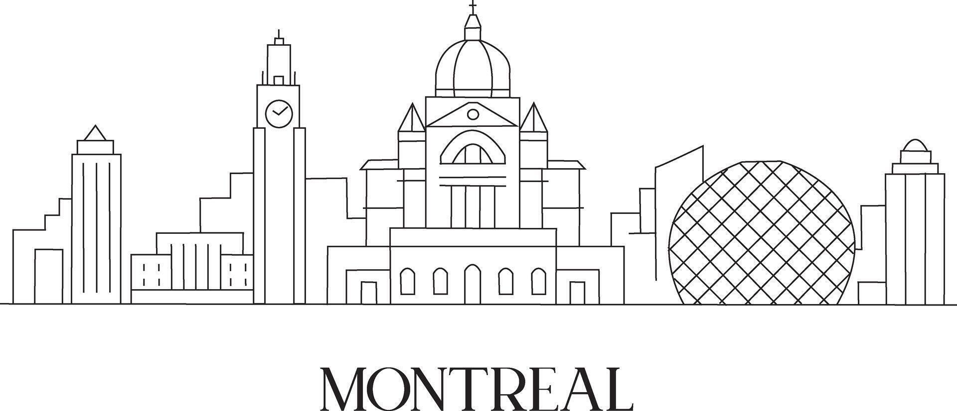Montreal ciudad línea dibujar vector