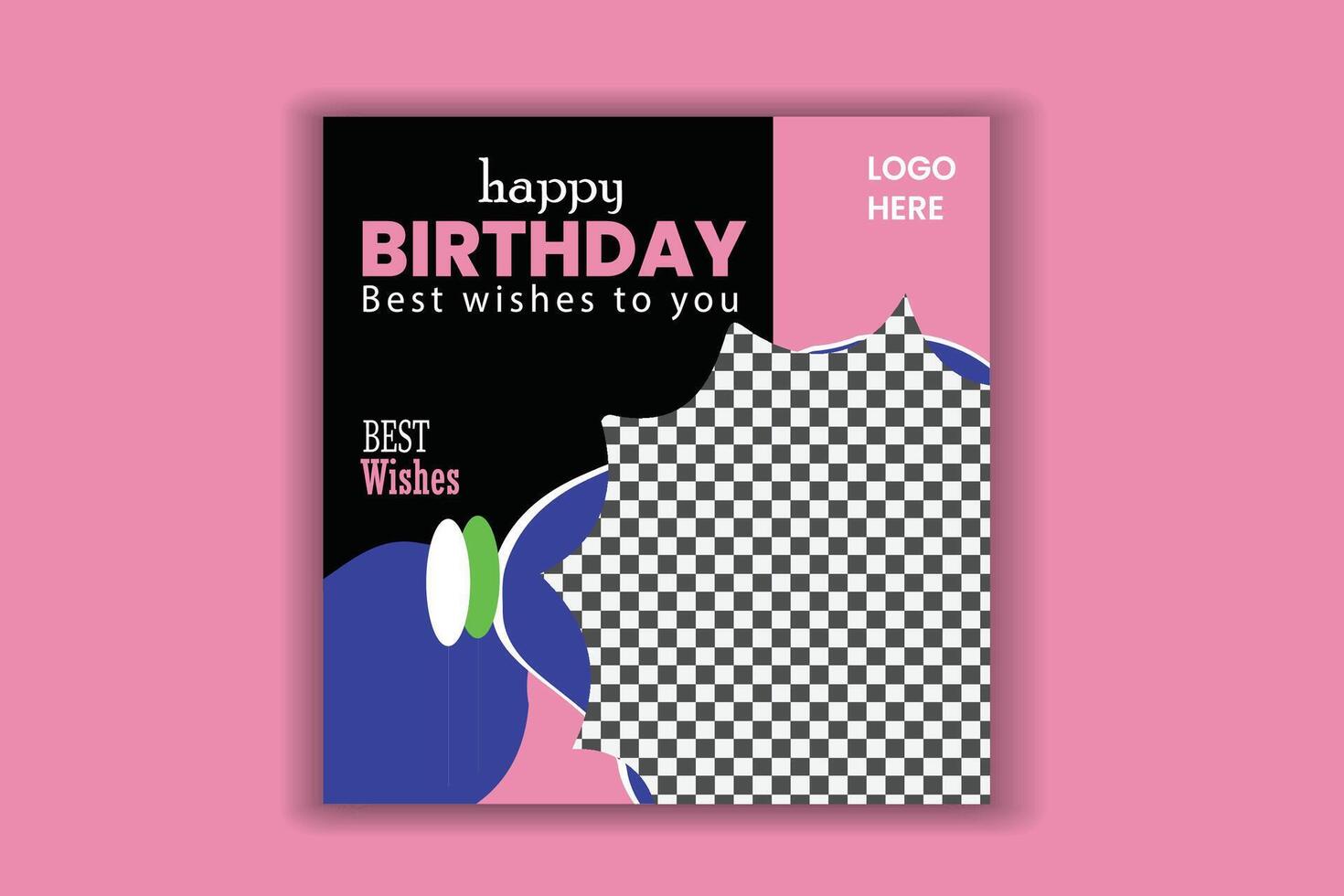 Birthday social media post baby pink invitation card design birthday banner vector