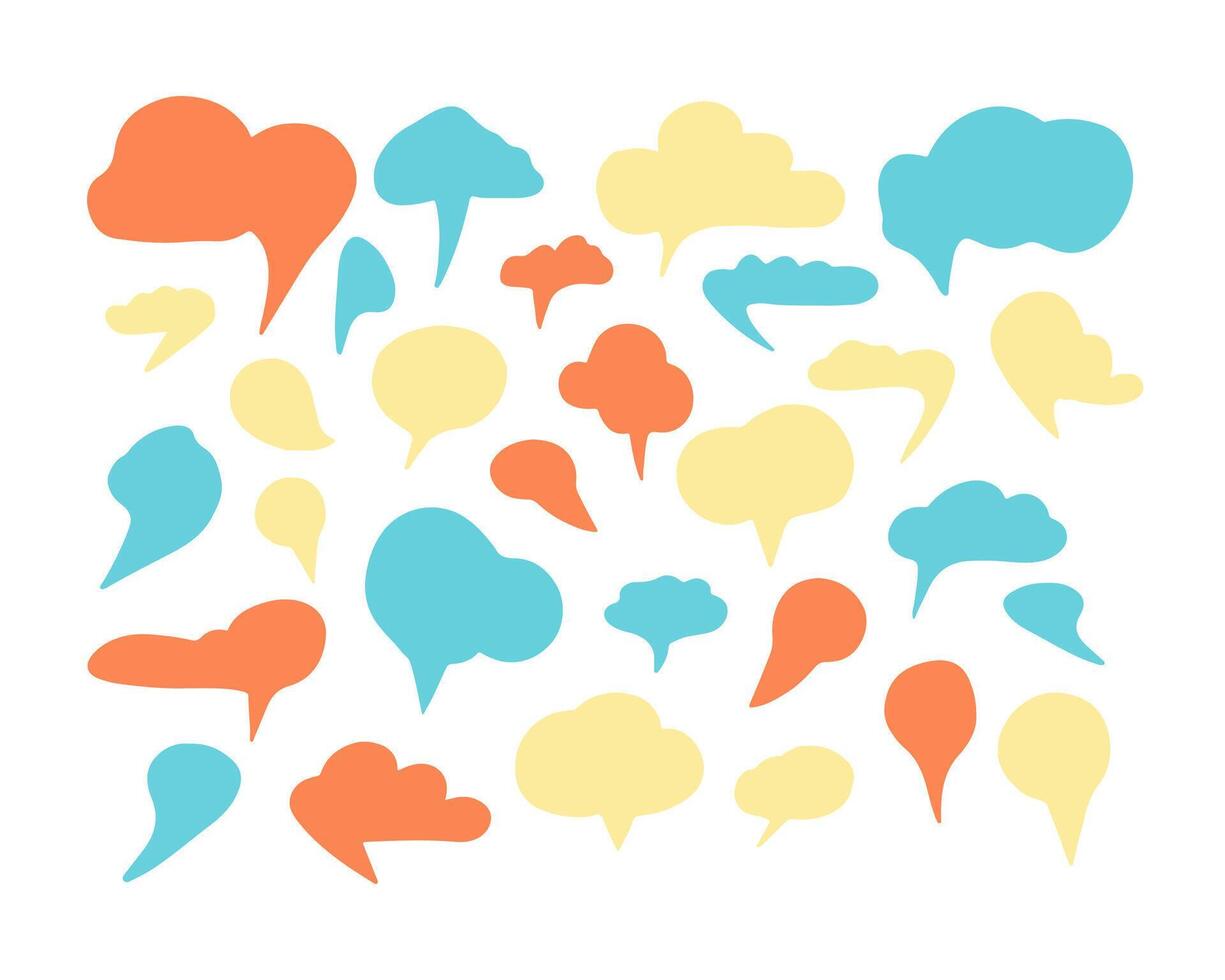 isolated illustration set of dialog clouds on white background. vector