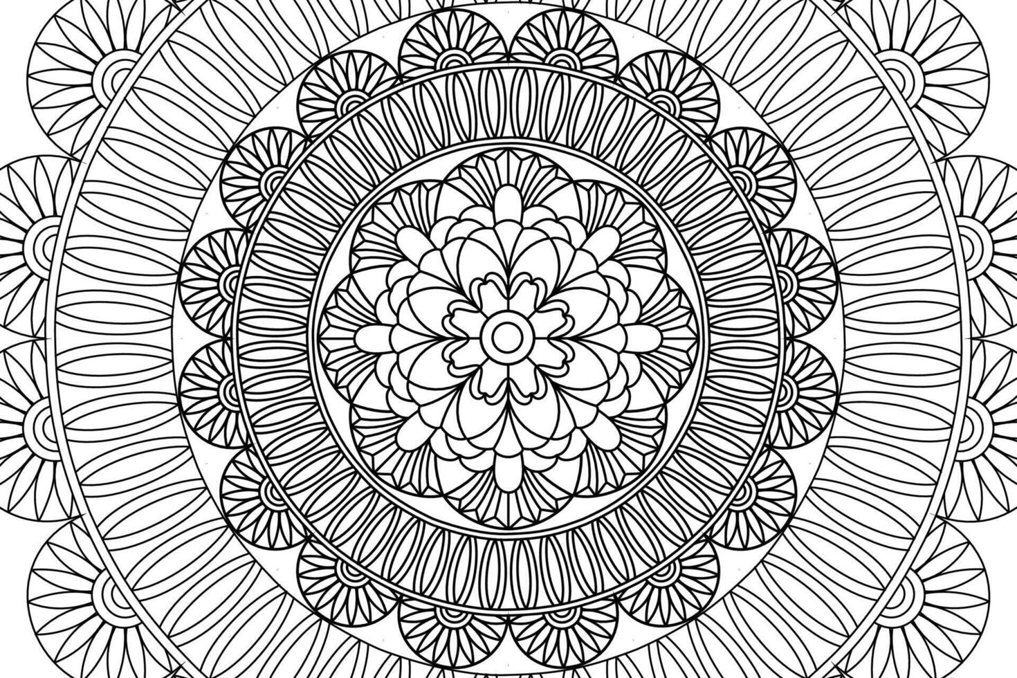 Mandala Coloring page for kids and adults Page for relaxation and meditation. Circular pattern. Decorative ornament ethnic oriental style. line art drawing coloring page. illustration vector